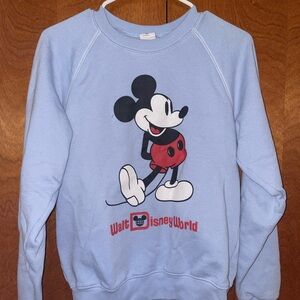 Disney Blue and Red Crewneck Sweater with Mickey Mouse